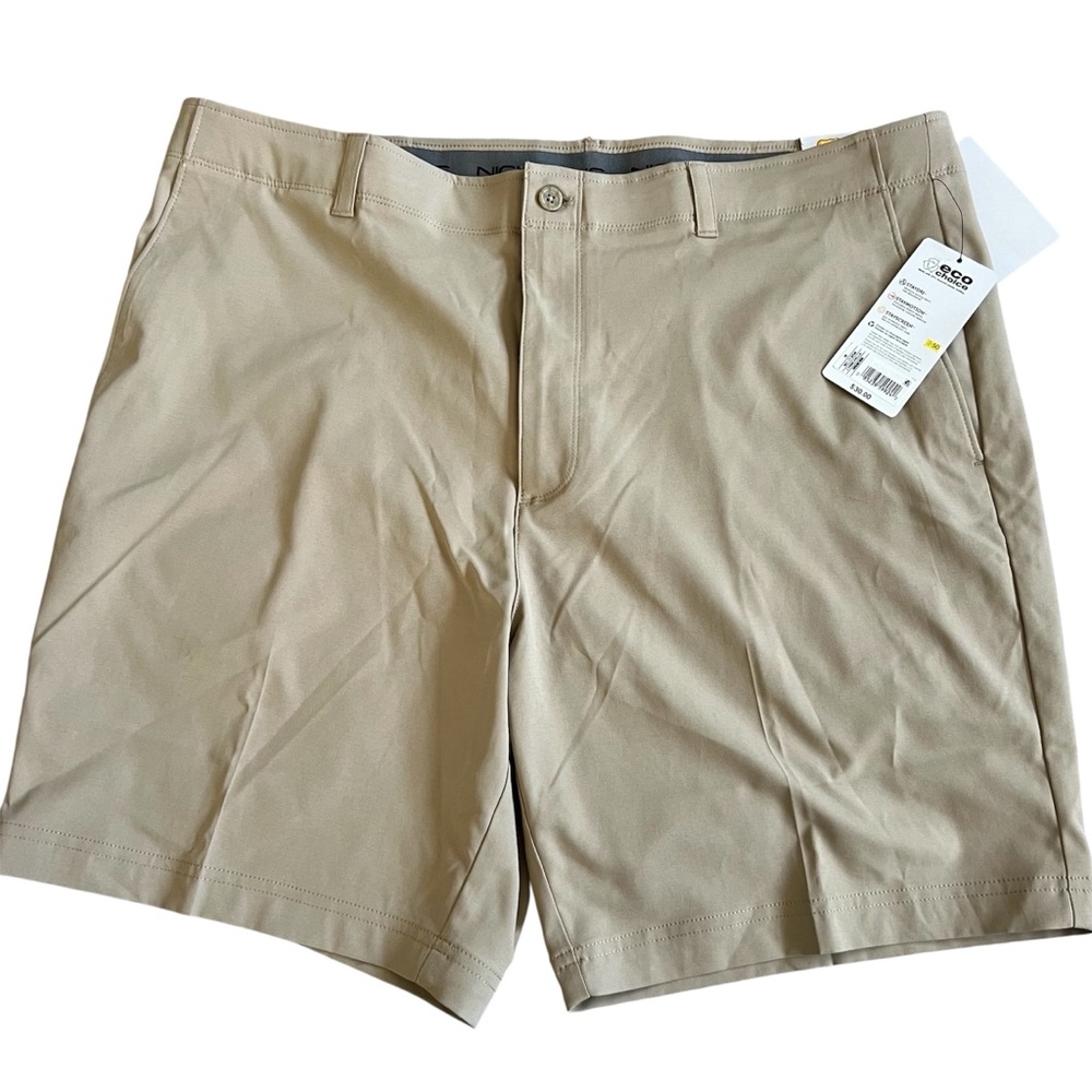 NWT Nicklaus Golf Shorts Men 38 Tan Eco-Choice Stay Dry Sun Protection UPF 50